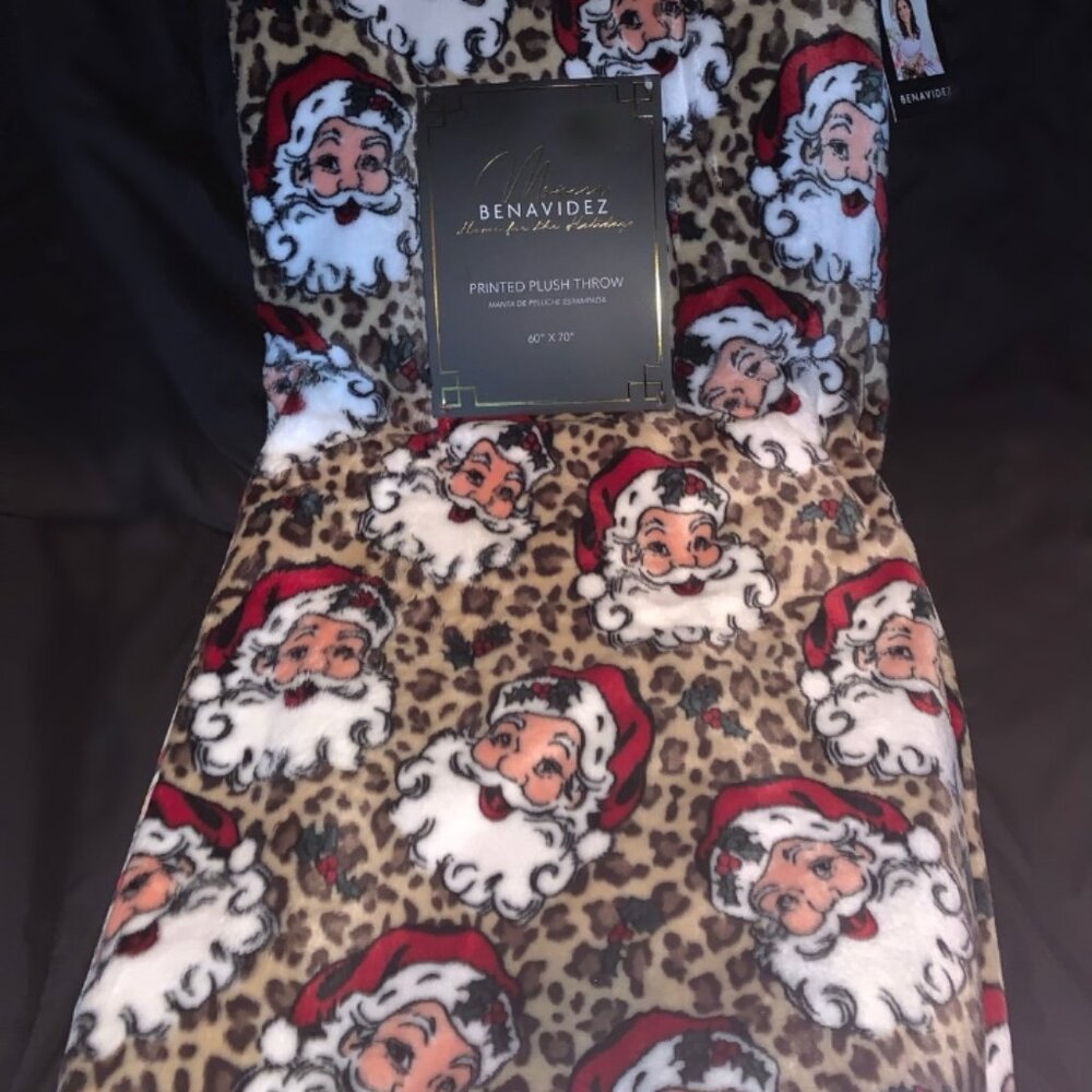 Santa Claus leopard print blanket